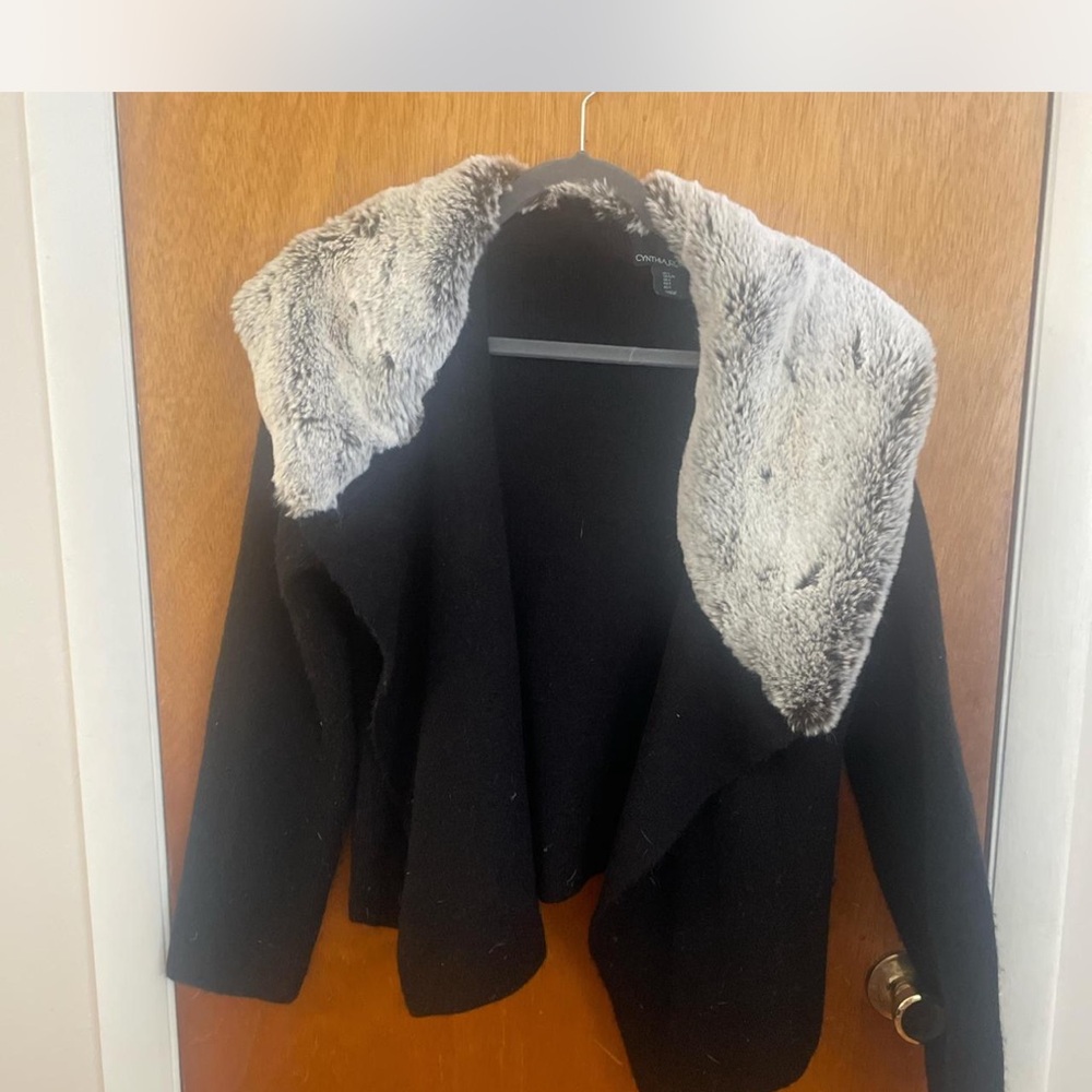 Cynthia rowley  faux fur cardigan size large
